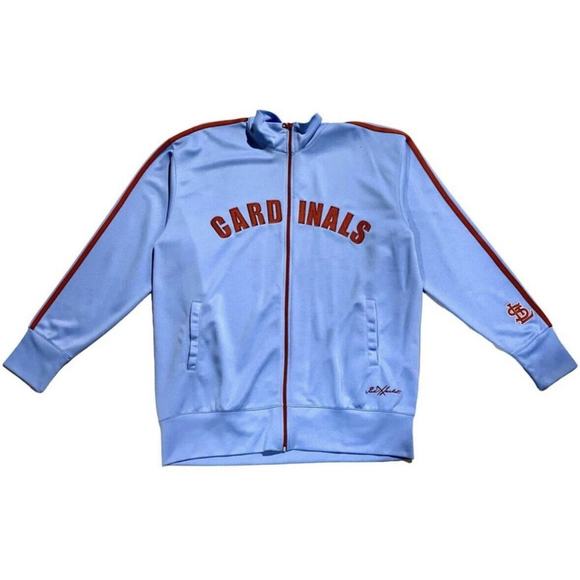 Vintage St. Louis Cardinals Light Blue Red X Warm Up Jacket Pikwakwad Mens 2XL